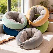 Memory Foam U-Shaped Neck Pillow for Travel - Cervical Support with Custom Logo Option 28*25 cm white