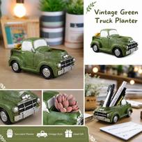 Vintage Resin Truck Planter for Succulents Green Decorative Flower Pot one size žalia