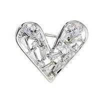 Elegant Heart Shaped Brooch With Zircon Stone For Women Daily Wear And Special Occasions