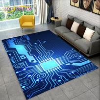 Chip Circuit Board 3D Area Rug,Carpet Rug for Home Living Room Bedroom Sofa Play Room Doormat Decor,Kid Game Non-slip Floor Mat 40x60cm(15x23in)