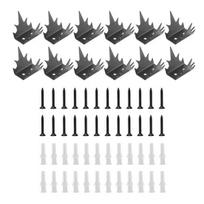 12 vnt. apsaugos nuo įlipimo tvoros smaigų su varžtais, didelio stiprumo metaliniai, lauko sodo tvorai, apsauga nuo vagių, įsibrovėlių, gyvūnų, saugos sienos smaigai 12pcs