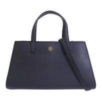 Tory Burch Emerson Gold Hardware Zipper Closure Tote Bag Leather Handheld Shoulder Mini Women tote Black 160647-001 Basic Set (Bag+Dust Bag)