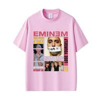 Raperis Eminem Slim Shady Pop Muzikos Marškinėliai Vyriški Drabužiai Vintažiniai Streetwear Vyrai Moterys Hip Hop Mada Trumpomis Rankovėmis Viršutiniai Marškinėliai#Spalva(1) S juoda