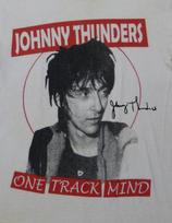 Vintage Johnny Thunders One Track Mind Cotton White All Size Unisex Shirt AP782 Unisex T-Shirt S
