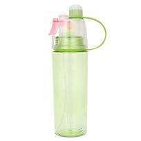 Sport Cycling Mist Spray Water Gym Beach Bottle  Leak-proof Drinking Cup žalia