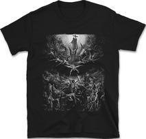 Christian Triumph T-Shirt Gustave Dore Religious Art Tee Gothic Angels vs Pagan Gods S įvairiaspalvis