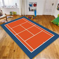 VIKAMA Modern Floor Carpet Home Decor Tennis Court top View Badminton Field Graphic Square for Tennis Court Area Rug Play Mat 80cm x 120cm
