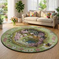 Enchanting Stream Carpet Cave Pattern Mat 3D Area Rug for Living Room Bedroom Home Decoration Bedroom Carpets for Living Room 80cm x 80cm