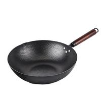 Thickened Chinese Wok Hand-forged Iron Wok Durable Kitchen Tools  for Gas Induction Cooker without Lid