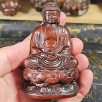 Height 8cm Purple Sandalwood Wood Carving Buddha Statue Ornaments Ornaments Engrave Sculpture Home Office Desktop Decoration