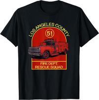 NEW LIMITED Los Angeles County 51 Truck Fire Dept Rescue Squad Unisex T-Shirt XXL