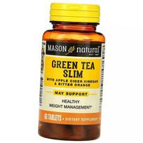 Žalioji arbata su obuolių actu ir karčiuoju apelsinu, Green Tea Slim, Mason Natural 60 tabl. (71529049) 60tab