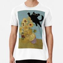 Vincent Van Gogh, Flowers Cat T-Shirt S-5XL Best T-Shirt 4XL