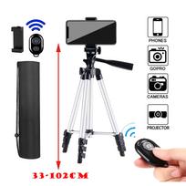 NA-3110 Telefono trikojis stovas 102cm Universalus fotografijai Gopro iPhone Samsung Xiaomi Huawei Telefonams Aliuminio Kelioninis Trikojis Par sidabras