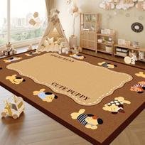 Cartoon Puppy Crystal Velvet Carpet Living Room Bedroom Bed Blanket Advanced Antique Sofa Light Luxury Coffee Table Blanket Stain-resistant 40x60cm Random samples