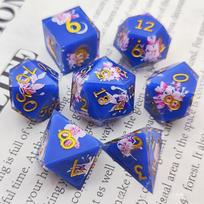 Resin Dice Sharp 7-piece Set  Decal Dice Within Dice  Sulu Run  Dungeons & Dragons Board Game D20 Dice