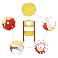 Baby Toddler Soft Toilet Chair Ladder Adjustable Safety Potty Training Seat (Red   Yellow) raudona