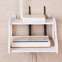 Wall-Mounted Wifi Router Shelf, Creative Tv Set-Top Storage Box, Double White, Free Punching Storage Rack, Living Room
