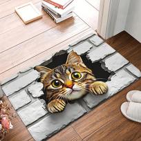 3D Animal Visual Rug Cat Sloth Wolf Pattern Mat Non Slip Absorbent Entrance Mat Home Decor Pet Design Durable Indoor Floor Mat 30x50cm