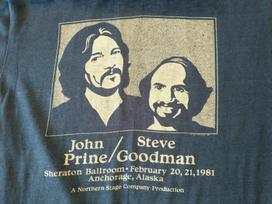 Vintage John Prine Steve Goodman 1981 Concert Shirt Black Unisex BO1604 Unisex T-Shirt S