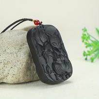 Amber Elephant God of Wealth Pendant, Blooming Guanyin, Beeswax Pendant 716