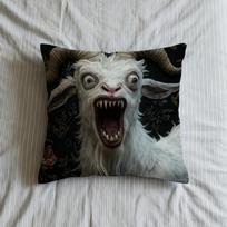 Cushion Cover 2D Soft Case Sofa Living Room Face Spooky Home Comfortable Office Decor Protective Goat Pillow 30cmx30cm