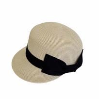 Bow Shaped Shading Cap Grass Woven Bow Straw Cap Elegant Duckbill Hat  Outdoor
