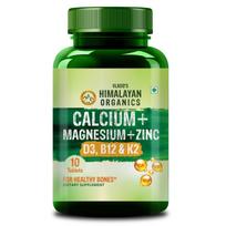 Himalayan Organics Vlado's Calcium Magnesium Zinc Vitamin D3 B12 K Tablets 120 Pack For Bone & Joint Support black