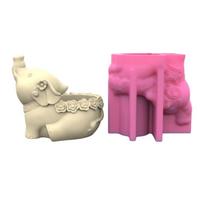 Succulent Flower Pots Resin Silicone Mold Elephant DIY Garden Concrete Flowerpot Candle Holder Mould Handmade Crafts 1