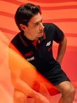 4F Regular polo marškinėliai vyriški - juodi XXL