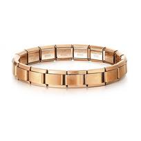 9mm wide Italian Stainless Steel Charm Bracelet Fashion Men Girls Modular Bracelet High Quality DIY Factory 18cm beige