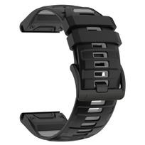 22mm 26mm dviejų spalvų silikoninė laikrodžio apyrankė For Garmin Fenix 8 Pro 47mm 51mm AMOLED 7 7X 6 6X 5 5X Plus/Epix Pro (2 gen) Riešo dirželis QuickFit 26mm juoda pilka spalva