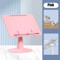 Reading New Bookstand for Portable Foldable Angle Adjustable Bookend Stand Reading Book Stand Holder Laptop Document Holder Base rožinė