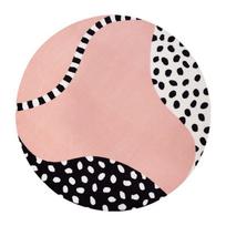 Leopard Print Round Rug Fluffy Soft Carpet for Bedroom Living Room Modern Minimalist Plush Home Decor Non-slip Floor Mat 80x80CM