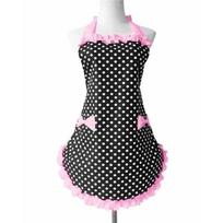 Bowknot Apron Kitchen Restaurant Aprons Women's Cake Apron Fashion Funny Aprons with Pockets for Halloween Christmas rožinė
