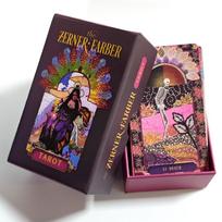 10.5*6cm Double-embossed The Zerner-Farber Tarot Deck, 78 Pcs Collage Art Tarot Cards, Spiritual Divination Tool in Rigid Box violetinė