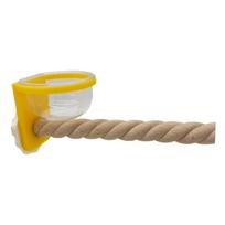 Wear-resistant Bird Cage Feeder Interactive Non-slip Bird Feeding Cup Paw Grinding Bird Perch Stand Easy Installation geltona