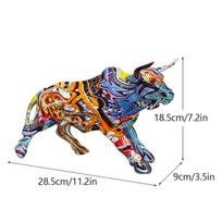 Nordic Creative Nordic Creativity Wall Street Resin Bull Figurine Cattle Ox Statue Home Decorations Bull Art Desktop Decor Sculp (As shown-30364)-