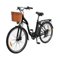 DYU-C6 Elektrinis dviratis: 36V 250W variklis, dvivietis miesto elektrinis dviratis su 26 colių ratais kasdieniam važiavimui mieste juoda