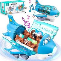 Aeroplane Toys for Toddlers, Electric Toy Airliner Plane 360 Rotating Airplane Vehicles with Light and Music, Electric Aircraft Toy Gift for Kids 3 4