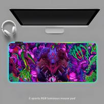 Monster Abstract Mouse Pad RGB Gaming Mouse Pad Desk Mat HD Gamer Large LED Light XXL MousePads RGB600x300x3mm purple