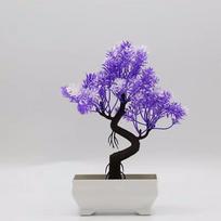 Sodo kompozicijos ornamentai Plastikiniai augalai Bonsai Mažas medis Vazonas Dirbtinis augalas Vazoninė gėlė Namų kambario stalo dekoracija violetinė