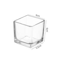 Minimalist Transprent Square Glass Vase Geometric Cube Vase Candle Holder Home