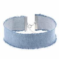 Edge Grinding Denim Choker Necklace Punk Harajuku Retro Clavicle Chain  Statement Accessory