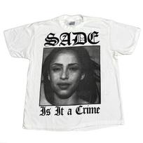 Vintage 90s Sade It is a Crime Gun White Bullets XL Band Tour REPRINT Unisex T-Shirt XL gray