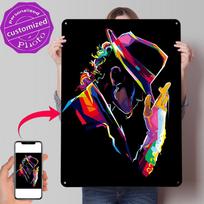 Michael Jackson Pop Art D Printed Texture Poster Personalized Wall Art Retro Metal Tin Signs for Mancave Decoration Gaming Home 20x30cm（7.8x11.8inch） purple