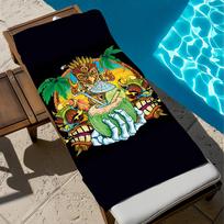 T-tiki Face Aesthetic H-hawaii Towel Large Quick-Drying Microfiber soft Beach Towel for Travel Fitness Sauna Bathing Camping 70cmx140cm