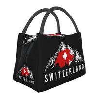 Swiss Switzerland Flag Insulated Lunch Bag for Women Bento Storage Food Boxes Leakproof Container Cooler Thermal Lunch Box Tote One Size