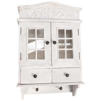 White hanging display cabinet, glass cabinet, classic style, decorative interior element