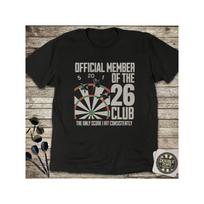 Darts Club 26 Retro marškinėliai su smiginio lentos logotipu ir „66,04 cm dizainu“. Tinka ir vyrams, ir moterims, puikiai tinka smiginio žaidėjams S įvairiaspalvis